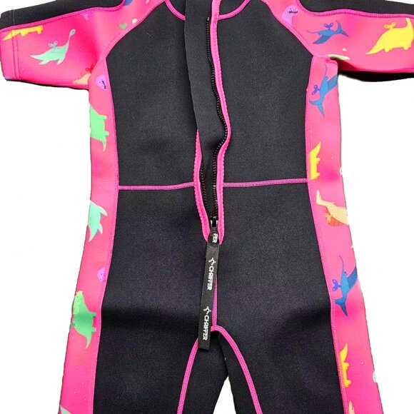 Chriffer Kid Wetsuit Shorty 2mm Neoprene Thermal Pink Black Swimwear - Picture 11 of 14